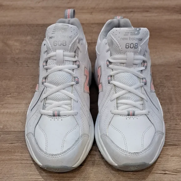 New Balance 608 White with Pink Accents - Picture 2 of 15